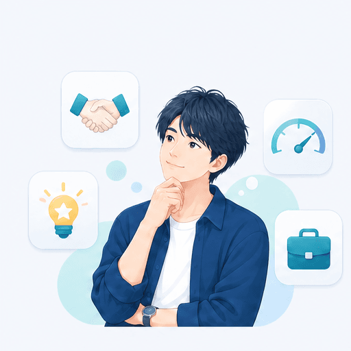 今の会社との相性や強み、向いている仕事が整理されるイメージ