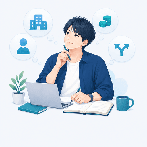 仕事や将来への迷いを整理している若手社会人